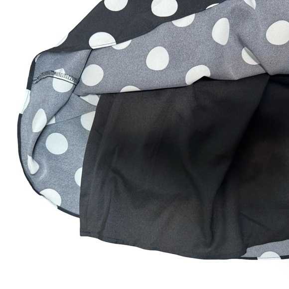 Vici Black Dress with White Polka Dots and Front Cutout - Picture 4 of 15